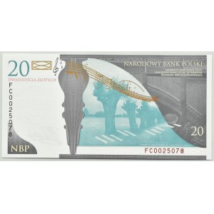 III RP, Fryderyk Chopin, 20 złotych 2009, Warszawa, UNC, NISKI NUMER