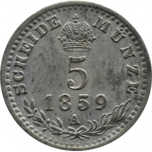 Austria, Franciszek Józef I, 5 krajcarów 1859 A, Wiedeń