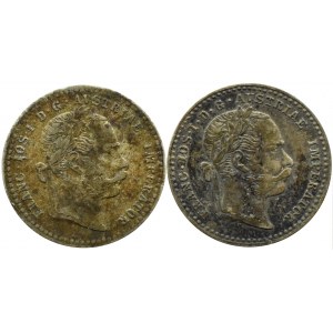 Austro-Węgry, Franciszek Józef I, XIX wiek, lot 10 krajcarówek 1868-1872, Wiedeń