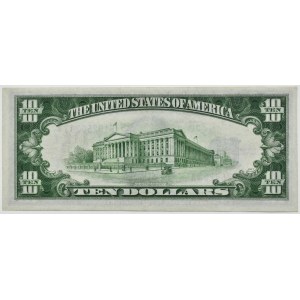 USA, Yellow Seal North Africa Silver Certificate, 10 dolarów 1934, A, Julian & Morgenthau, Piękne!