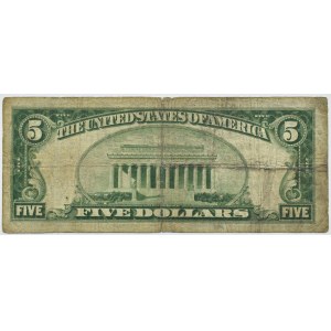 USA, The National Bank of the Republic of Chicago Illinois, 5 dolarów 1929, seria D/A