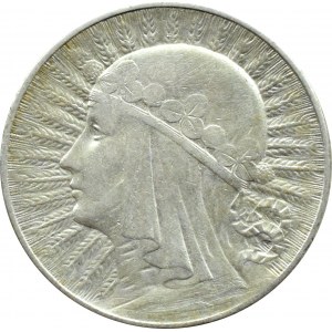 II RP, Głowa Kobiety, 5 złotych 1932 ze znakiem mennicy, Warszawa