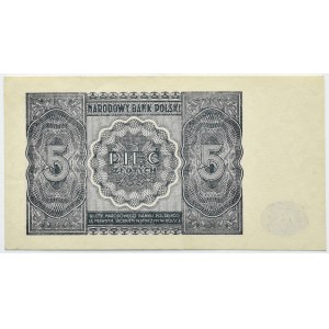 RP, 5 złotych 1946, Warszawa, UNC