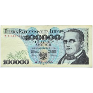 PRL, St. Moniuszko, 100000 złotych 1990, seria W