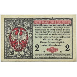 Generalne Gubernatorstwo, 2 marki 1916 Generał, Warszawa, seria B