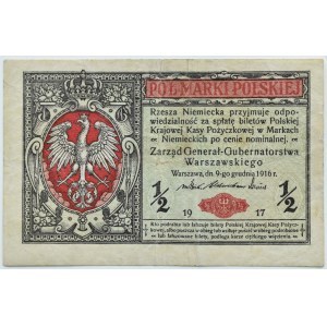 Generalne Gubernatorstwo, 1/2 marki 1916 Generał, seria B