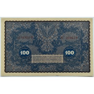 II RP, 100 marek 1919, IJ seria B