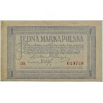 II RP, 1 marka 1919, I seria PA pierwsza seria, UNC