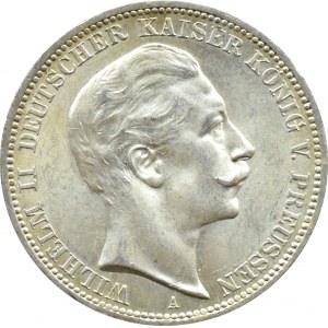 Niemcy, Prusy, Wilhelm II, 3 marki 1911 A, Berlin, PIĘKNE!