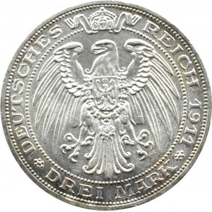 Niemcy, Prusy, Wilhelm II, 3 marki 1911 A, Berlin, 100-lecie Uniwersytetu we Wrocławiu