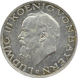 Niemcy, Bawaria, Ludwig III, 3 marki 1914 D, Monachium