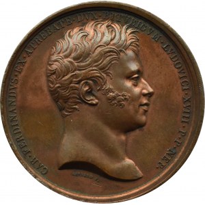 Francja, medal na śmierć Karola Ferdynanda księcia Berry 1820, sygn. F. Gayrard