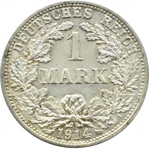 Niemcy, Cesarstwo, 1 marka 1914 F, Stuttgart