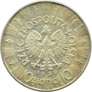 II RP, Józef Piłsudski, 10 złotych 1939, Warszawa