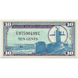 United States Military Payment Certificate 10 Cents Series 681, UNC