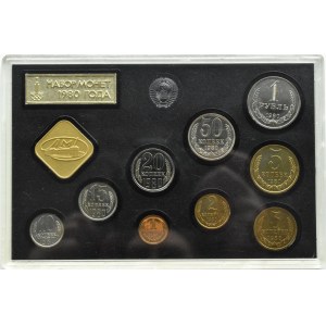 ZSRR, set monet 9 szt 1980 w etui, Leningrad
