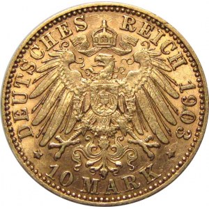 Niemcy, Saksonia, Georg, 10 marek 1903 E, Muldenhütten, rzadkie