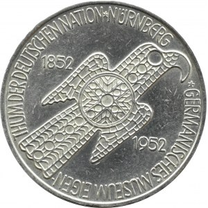 Niemcy, RFN, 5 marek 1952 D, Monachium, BARDZO RZADKIE