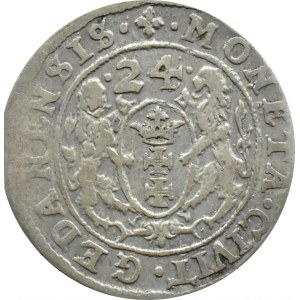 Zygmunt III Waza, ort 1624 PR●, przebitka daty 3/4, Gdańsk