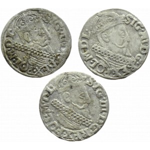 Zygmunt III Waza, lot trojaków 1622, różne odmiany, Kraków