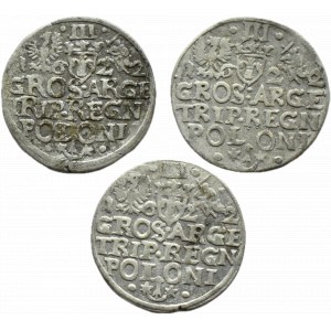 Zygmunt III Waza, lot trojaków 1622, różne odmiany, Kraków