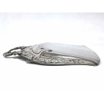 Silver-plated dustpan for cleaning up crumbs from an Art Nouveau table, France, Victor Saglier, late 19th century.