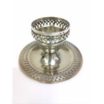 Silver-plated egg cup with saucer, France