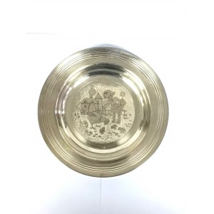 Silver-plated decorative plate, Dixi, France