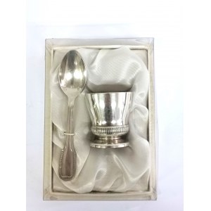 Silver-plated keepsake set for baptism, France