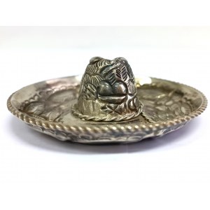 Silver sombrero ashtray (825), Mexico