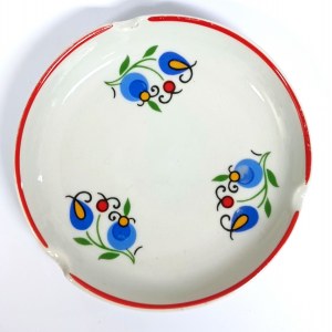 Folk vintage ceramic Kashubian ashtray, Lubiana