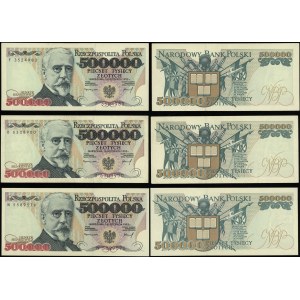 Polska, zestaw: 3 x 500.000 złotych, 16.11.1993