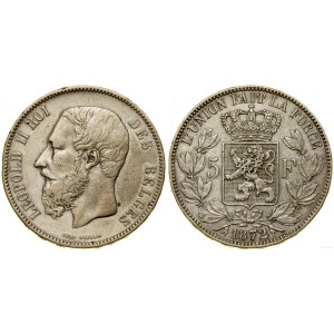 Belgia, 5 franków, 1872, Bruksela