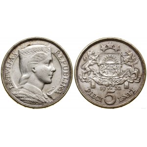 Łotwa, 5 łatów, 1932, Londyn