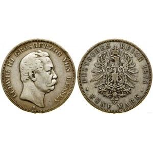 Niemcy, 5 marek, 1875 H, Darmstadt
