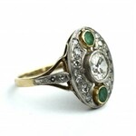 Ring - diamonds and emeralds