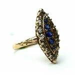 Oval ring - diamonds and sapphires