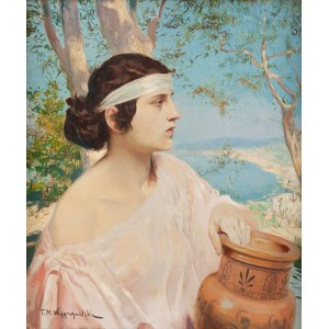 Feliks Michał Wygrzywalski (1875 Przemyśl - 1944 Rzeszów), Roman woman against the background of Vesuvius