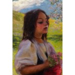 Kazimierz Mastelski (1869 Szczecin - 1954 Szczecin), Girl with flowers, 1898