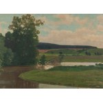 Walery Brochocki (1847 Włocławek - 1923 Warschau), Landschaft mit einem Fluss