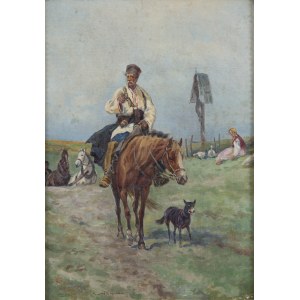 Adam Setkowicz (1879 Krakow - 1945 Krakow), Cossack on horseback