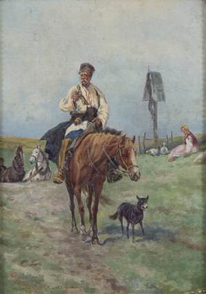 Adam Setkowicz (1879 Kraków - 1945 Kraków), Kozak na koniu