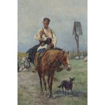 Adam Setkowicz (1879 Krakov - 1945 Krakov), kozák na koni