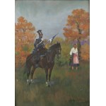 Jerzy Kossak (1886 Kraków - 1955 Kraków), Ułan i dziewczyna, 1953