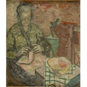 Edward Matuszczak (1906 Tymbark - 1965 Paris), Frau beim Stricken, 1937