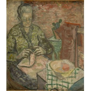 Edward Matuszczak (1906 Tymbark - 1965 Paris), Woman knitting, 1937