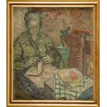 Edward Matuszczak (1906 Tymbark - 1965 Paris), Woman knitting, 1937
