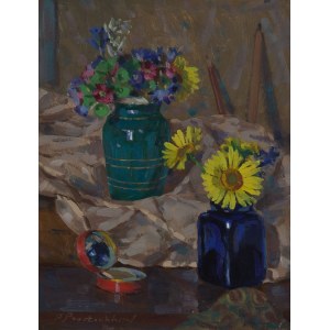 Basil Poustochkine (1893 Moscow - 1973 Neuilly sur Seine), Still life with gerberas