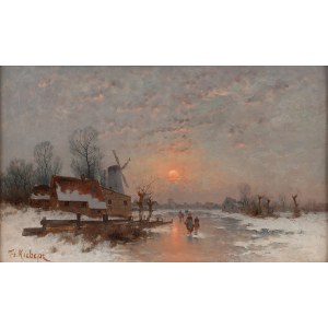 Yuliy Yuliyevich Klever (son) (1850 - 1924), Winter Landscape with Windmill