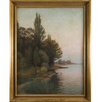 Robert Hoffman (1868 Stuttgart - 1935), On the shore of a lake, 1895